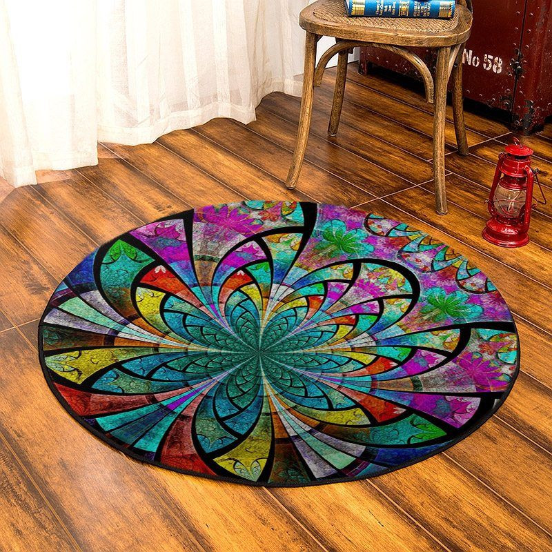 Fractal Round Rug Carpet Bedroom Livingroom Home Decor