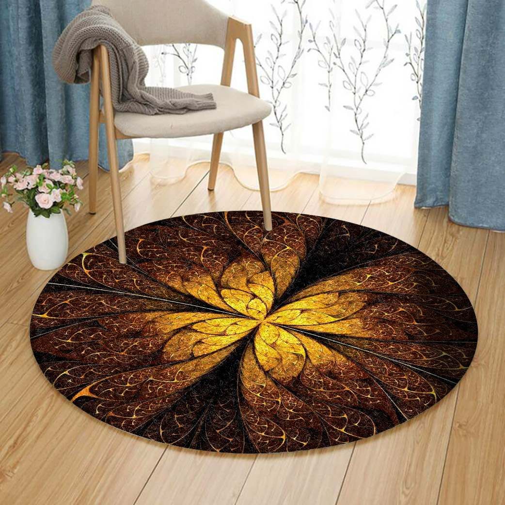Fractal Round Rug Carpet Bedroom Livingroom Home Decor
