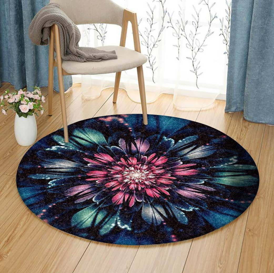 Fractal Round Rug Carpet Bedroom Livingroom Home Decor