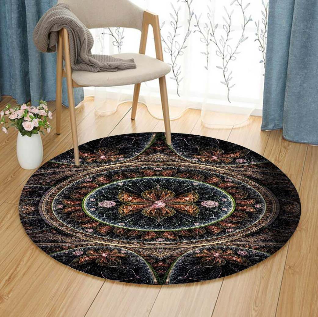 Fractal Round Rug Carpet Bedroom Livingroom Home Decor