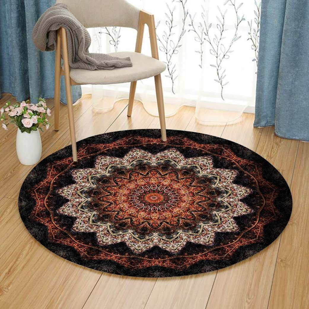 Fractal Round Rug Carpet Bedroom Livingroom Home Decor