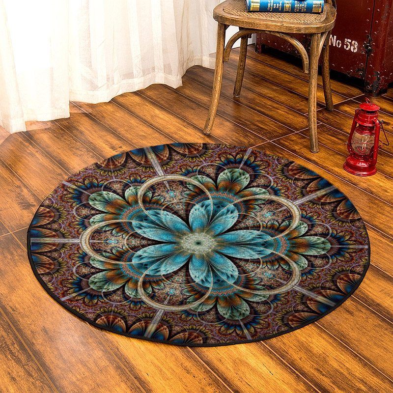 Fractal Round Rug Carpet Bedroom Livingroom Home Decor