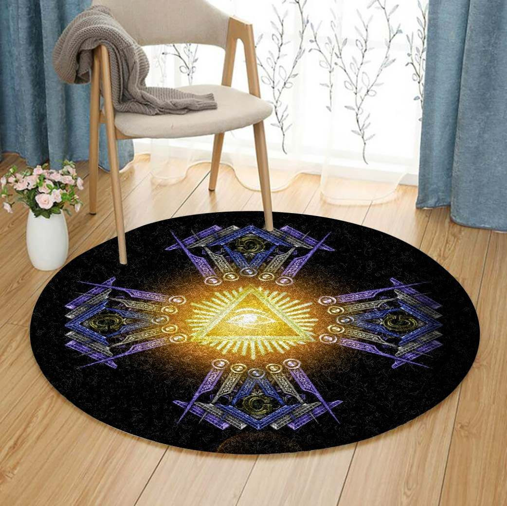 Freemason Round Rug Carpet Bedroom Livingroom Home Decor