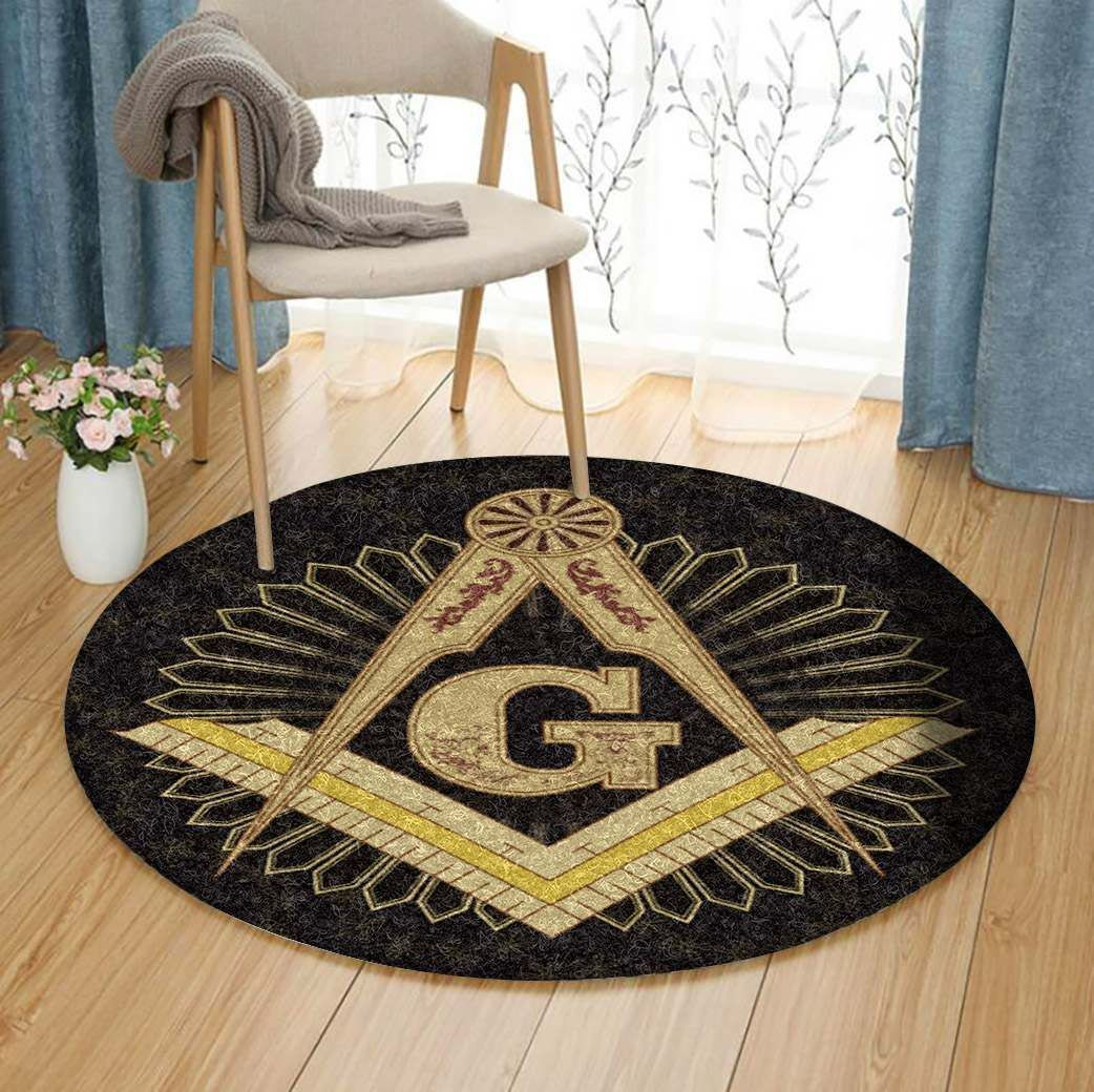 Freemason Round Rug Carpet Bedroom Livingroom Home Decor