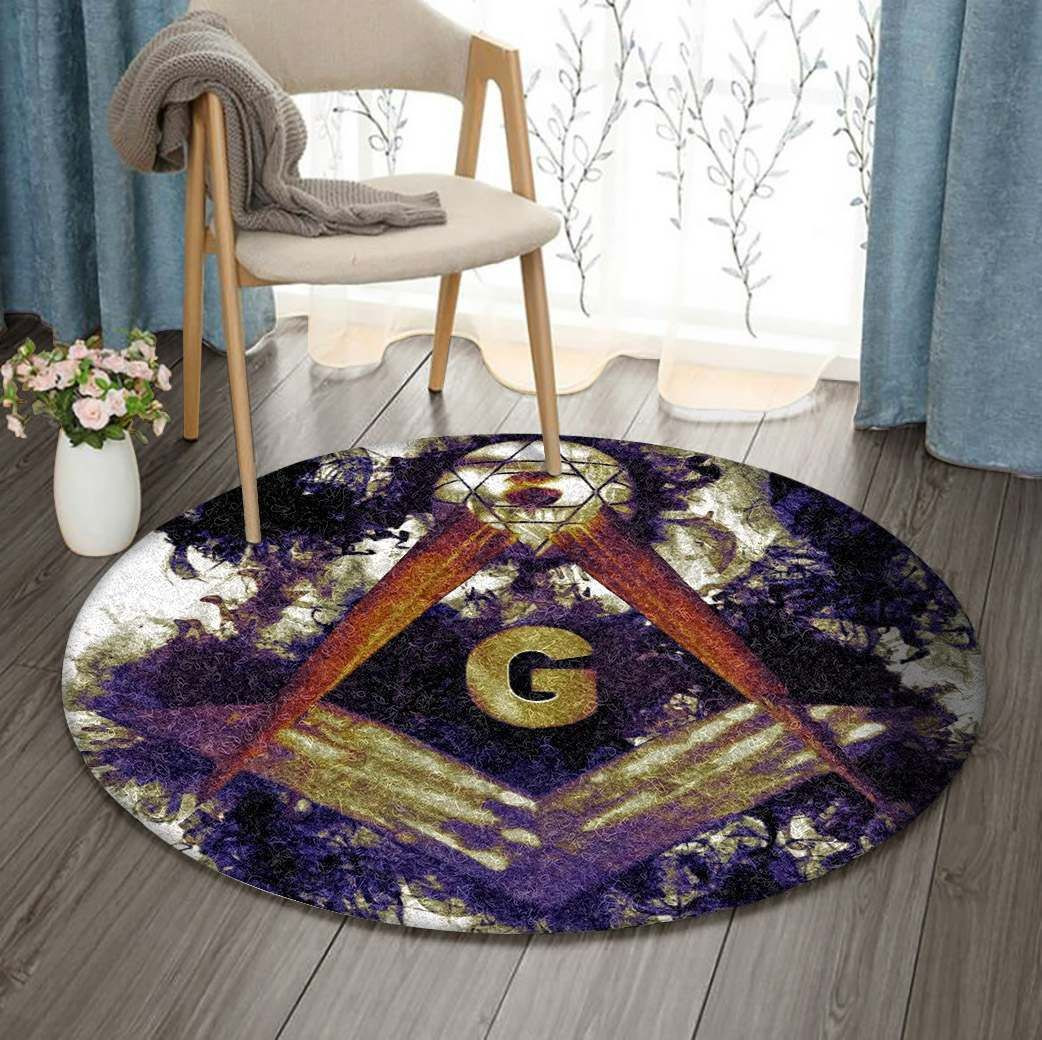 Freemason Round Rug Carpet Bedroom Livingroom Home Decor