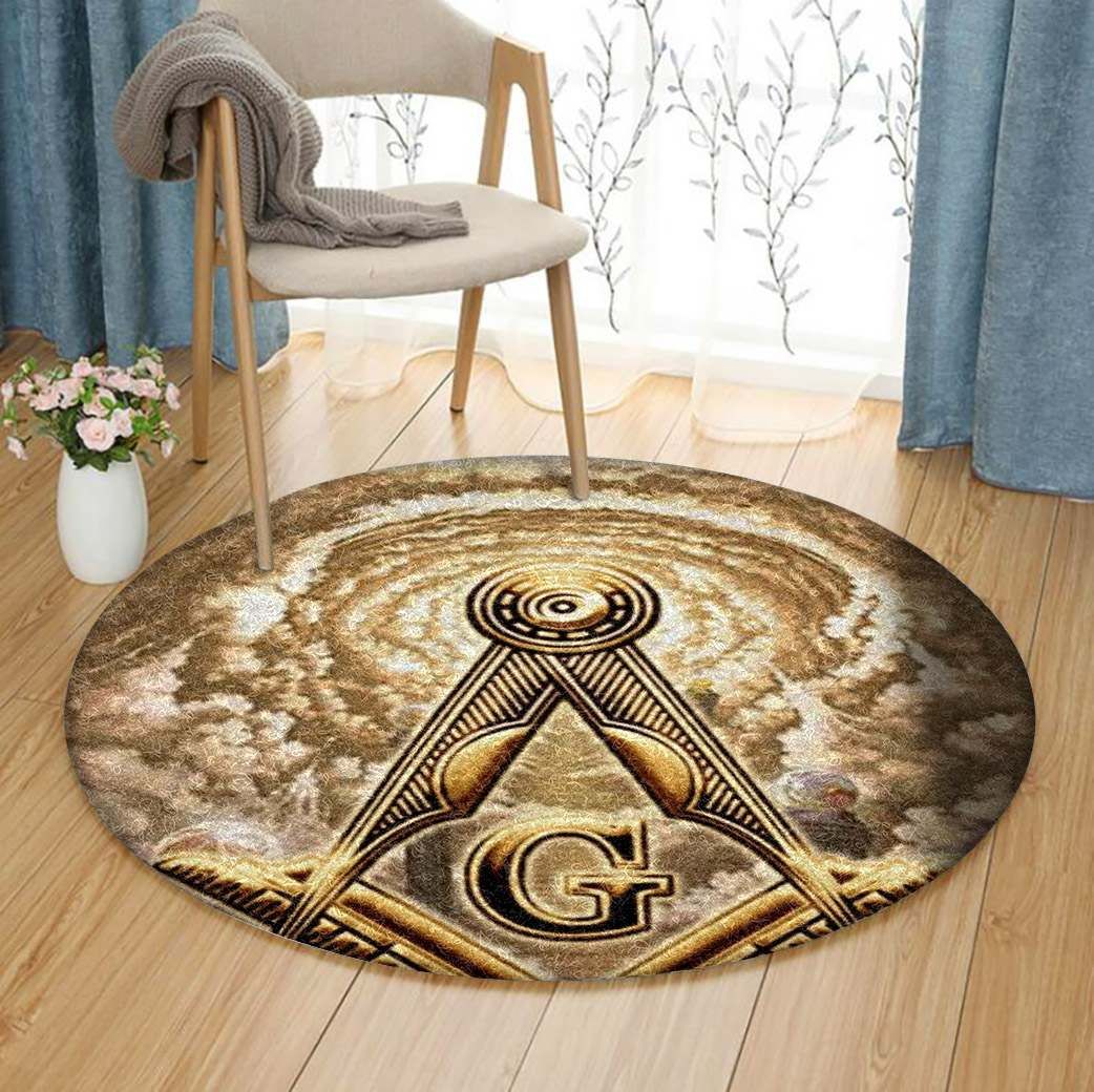 Freemason Round Rug Carpet Bedroom Livingroom Home Decor