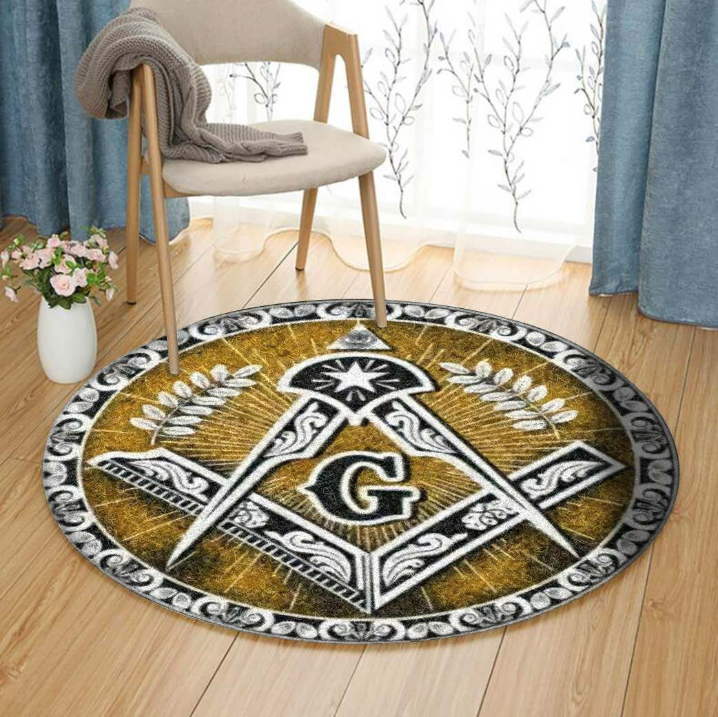Freemason Round Rug Carpet Bedroom Livingroom Home Decor
