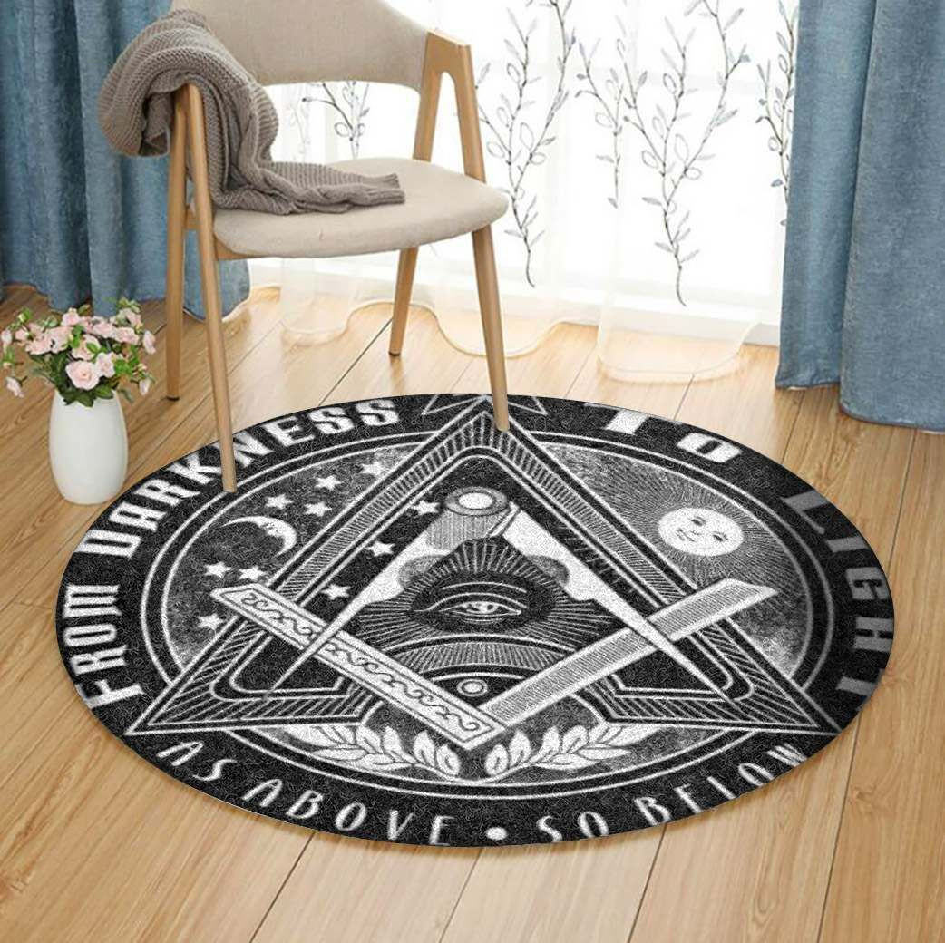 Freemason Round Rug Carpet Bedroom Livingroom Home Decor