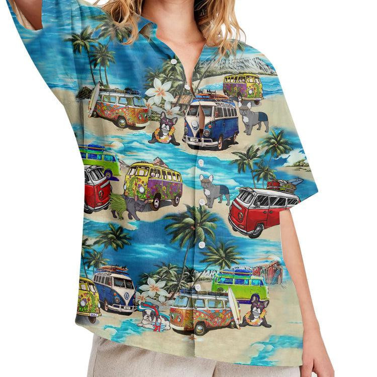 French Bulldog Lovers Beach Hawaiian Shirt - Image 4