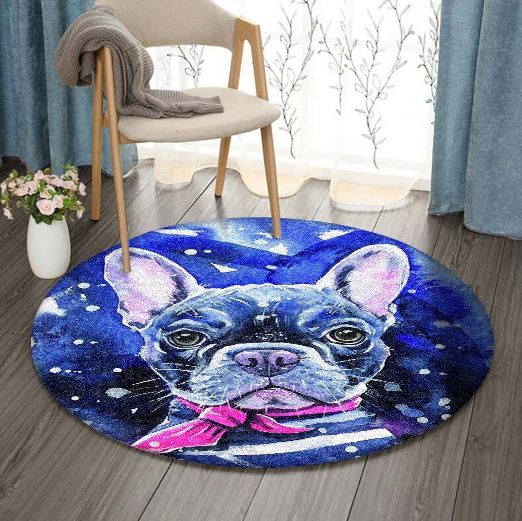 French Bulldog Round Rug Carpet Bedroom Livingroom Home Decor