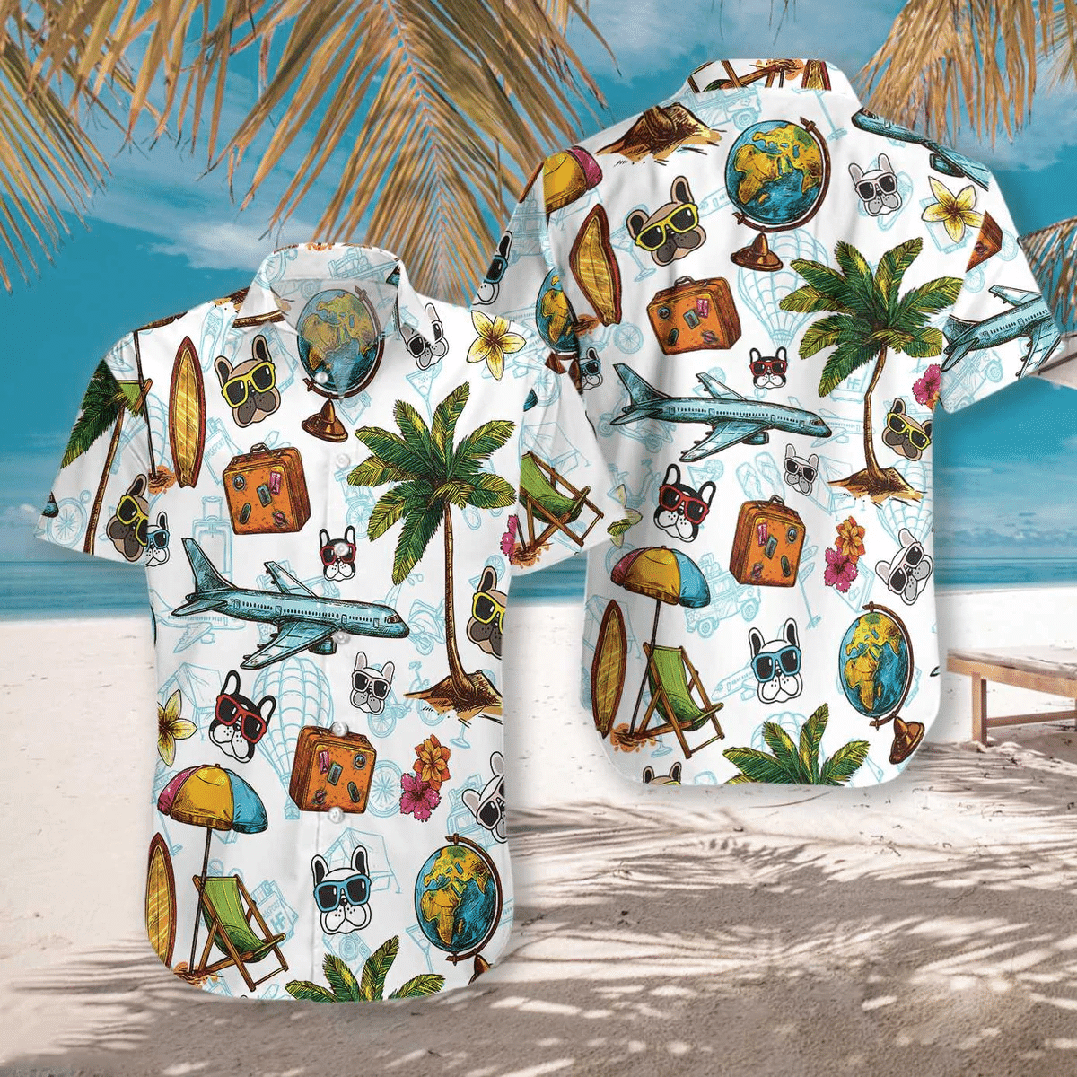 French Bulldog Sunglasses Hawaiian Shirt