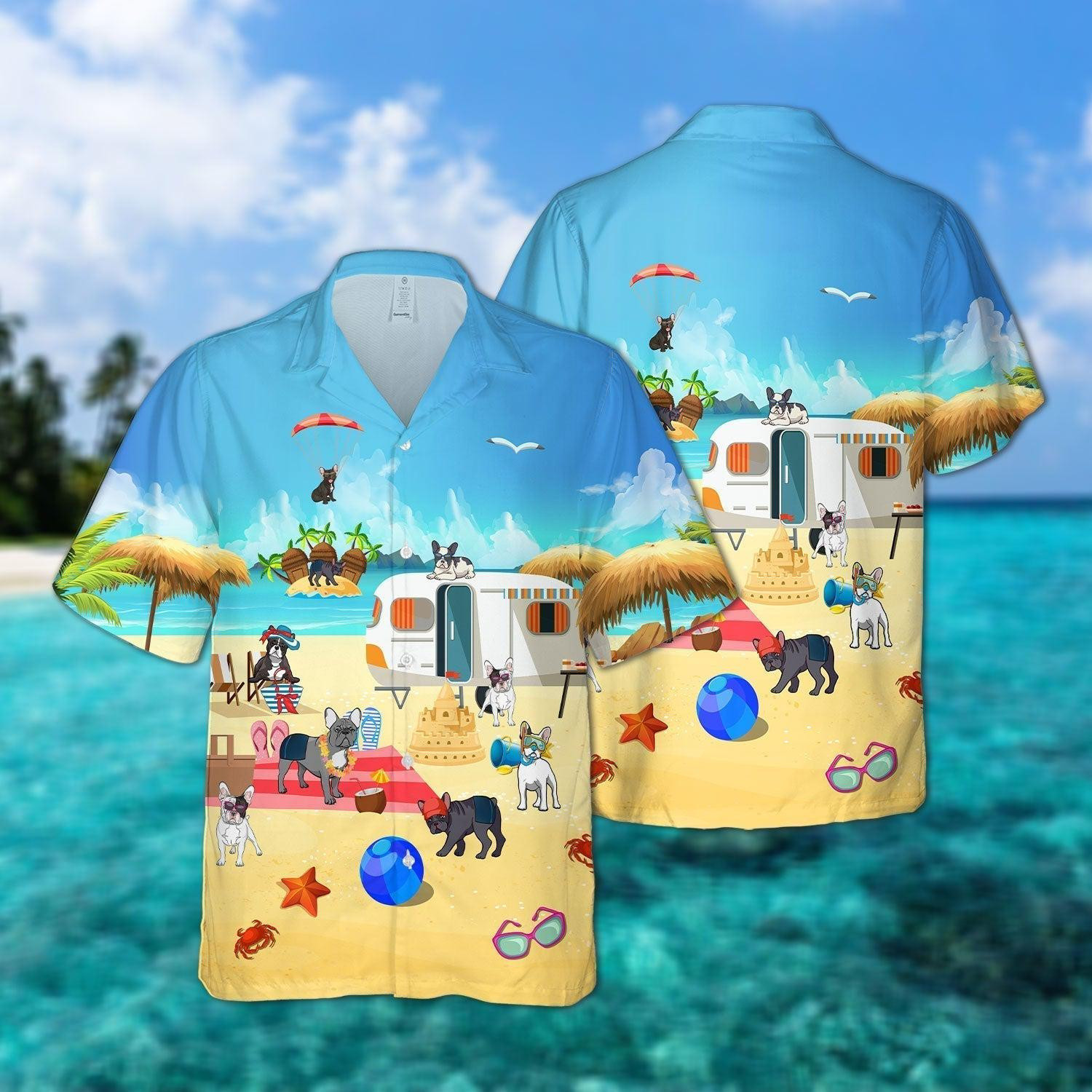 French Bulldog Swag Play At Retro Hawaiian Shirt