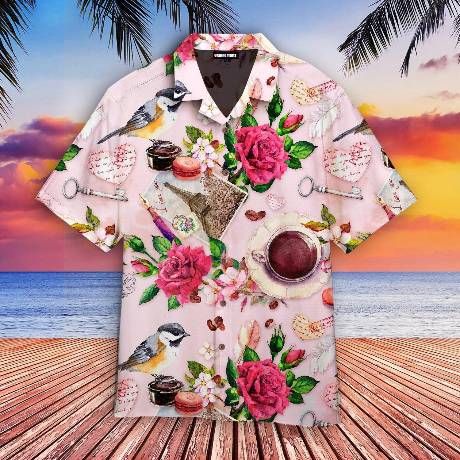 French Rose Flowers Hawaiian Shirt