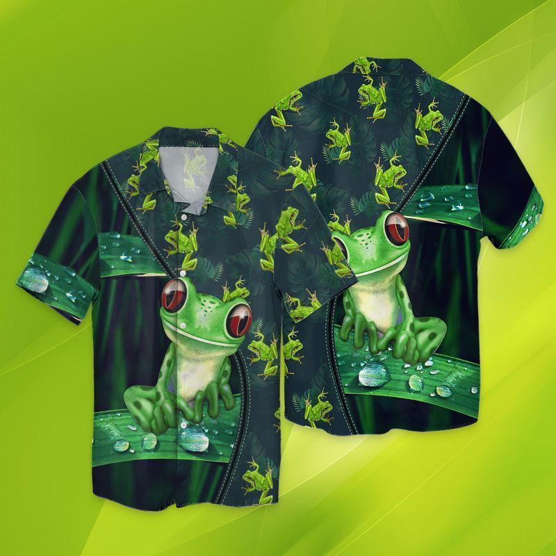 Frog Green Hawaiian Shirt