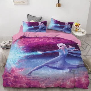Frozen Anna Elsa Princess #30 Duvet Cover Quilt Cover Pillowcase Bedding Set Bed Linen Home Bedroom Decor