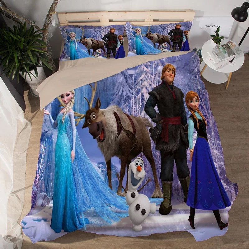 Frozen Anna Elsa Princess #5 Duvet Cover Quilt Cover Pillowcase Bedding Set