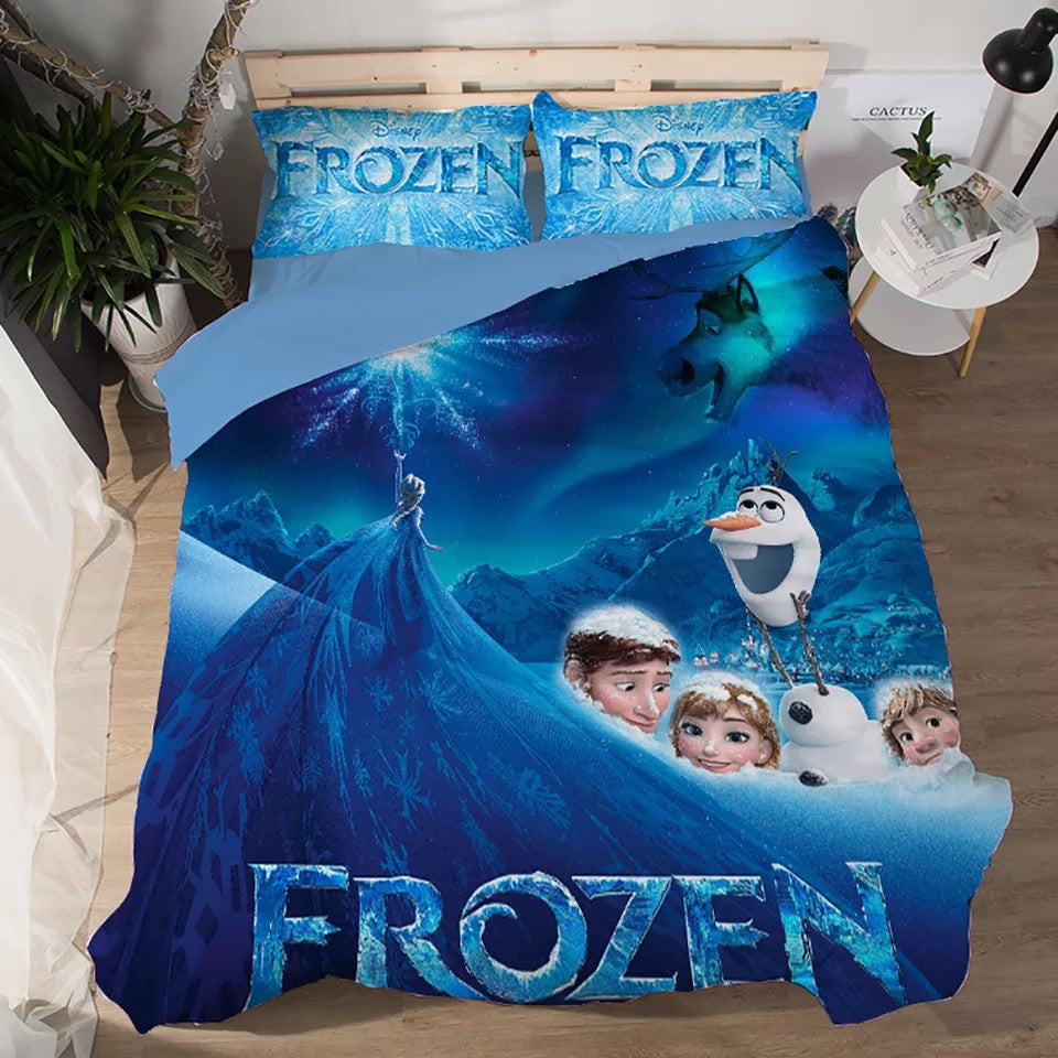Frozen Anna Elsa Princess #8 Duvet Cover Quilt Cover Pillowcase Bedding Set Bed Linen Home Bedroom Decor