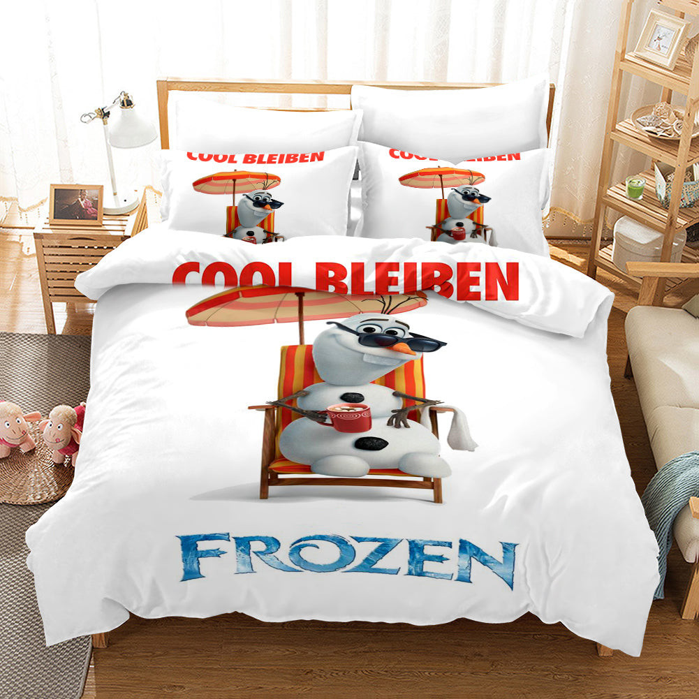 Frozen Anna Elsa Princess Olaf #33 Duvet Cover Quilt Cover Pillowcase Bedding Set Bed Linen Home Bedroom Decor