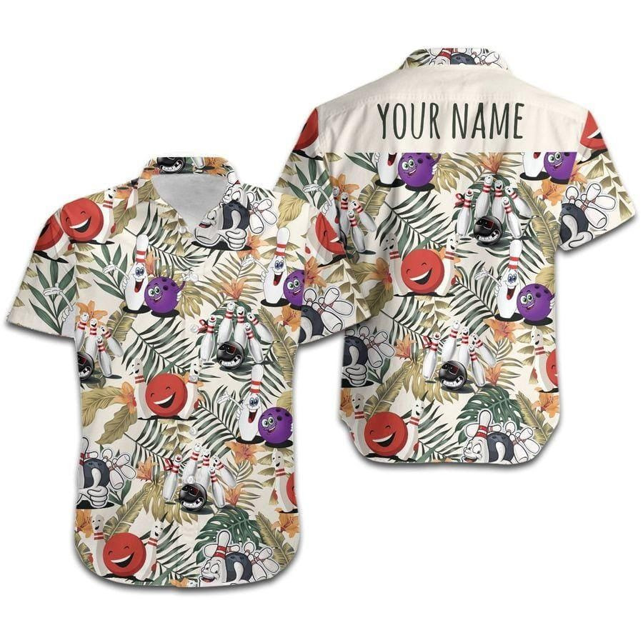 Funny Bowling Floral Personalized Hawaiian Shirt