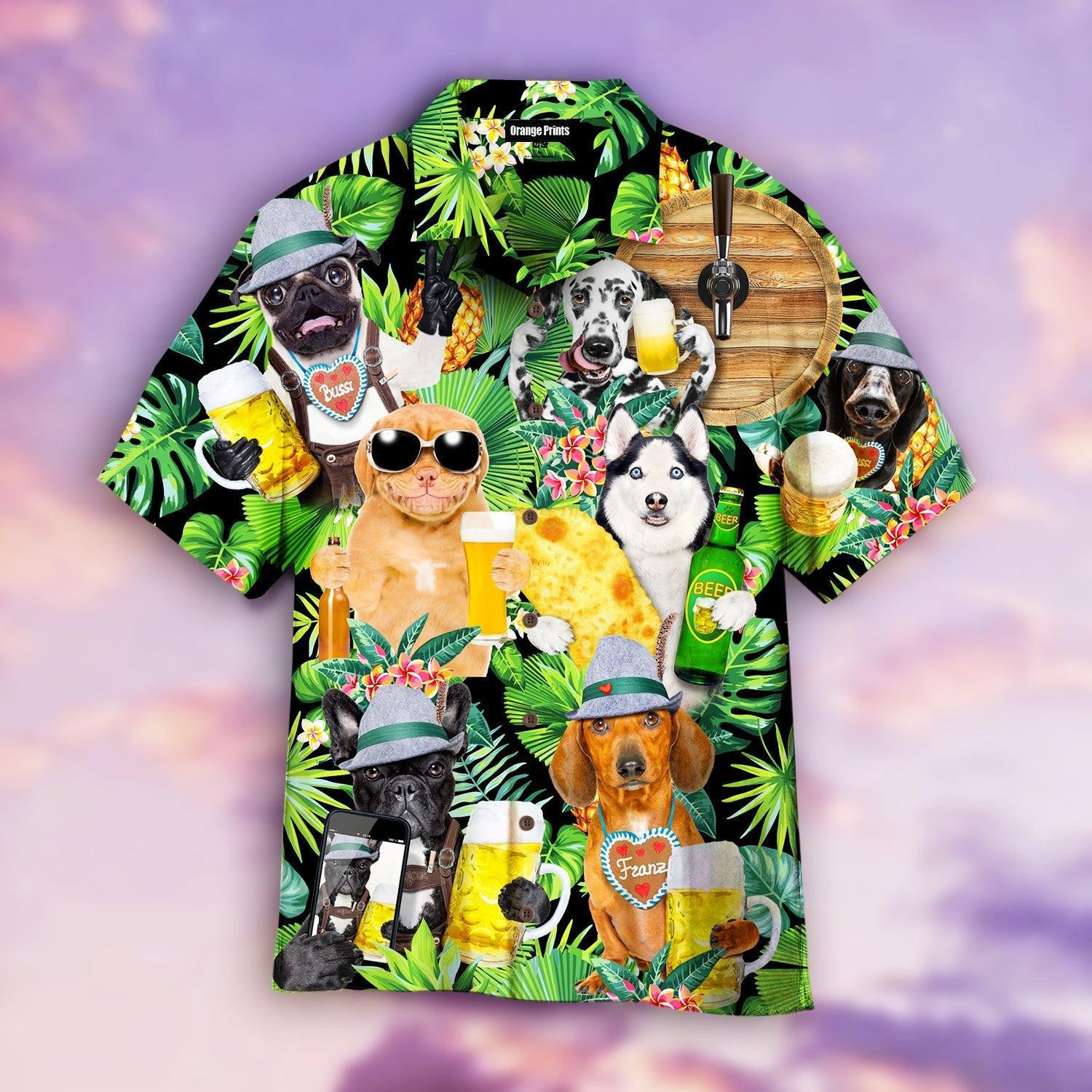 Funny Dog Craft Beer Hawaiian Shirt