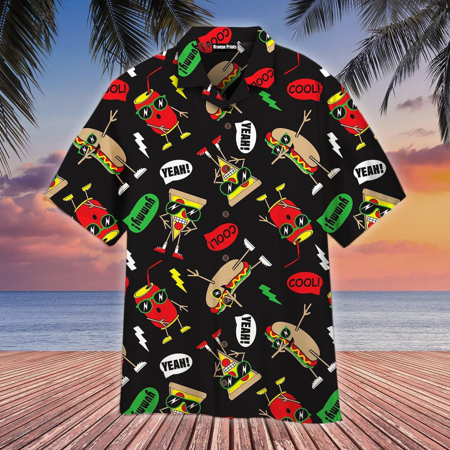 Funny Hot Dog Slice Pizza Hawaiian Shirt