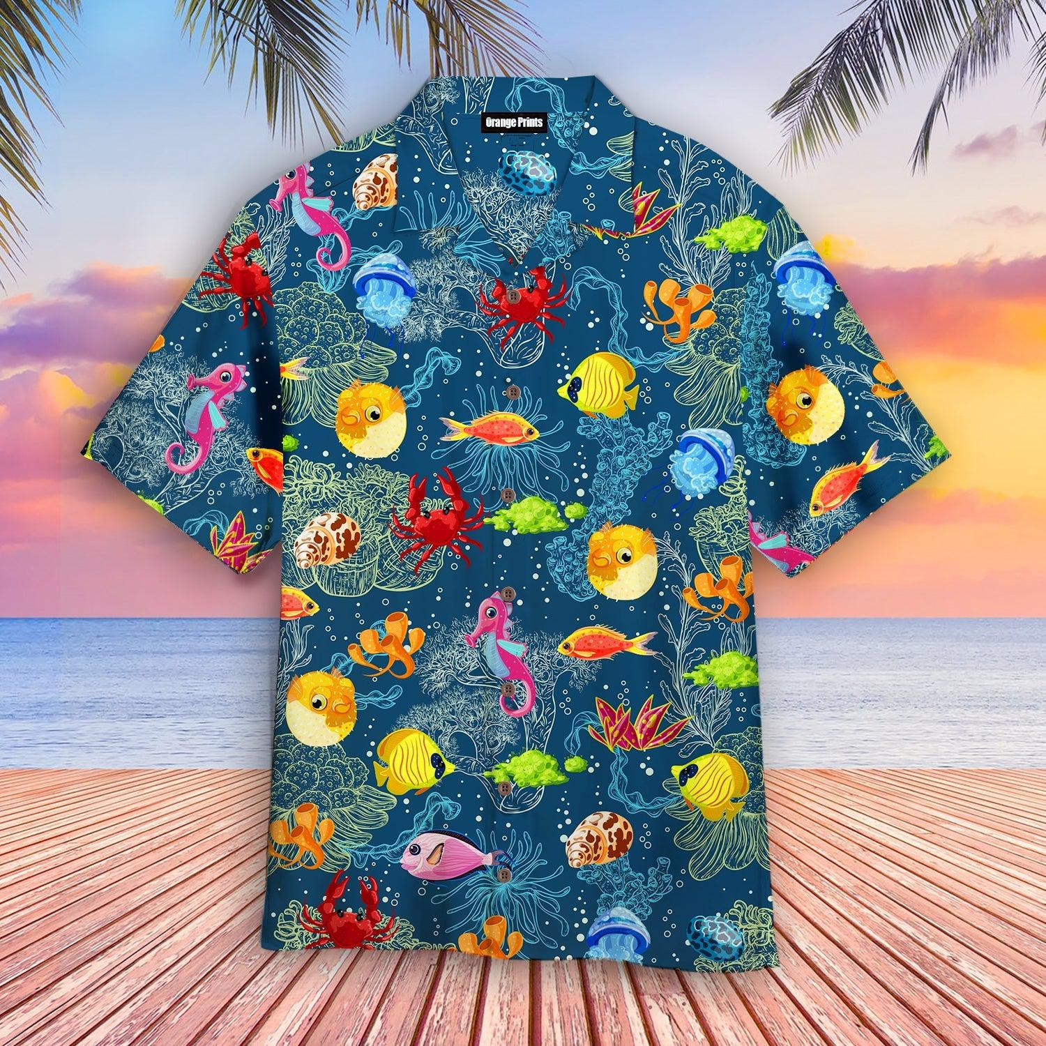Funny Sea Life Hawaiian Shirt