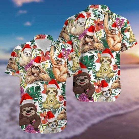 Funny Sloth Merry Christmas Hawaiian Shirt