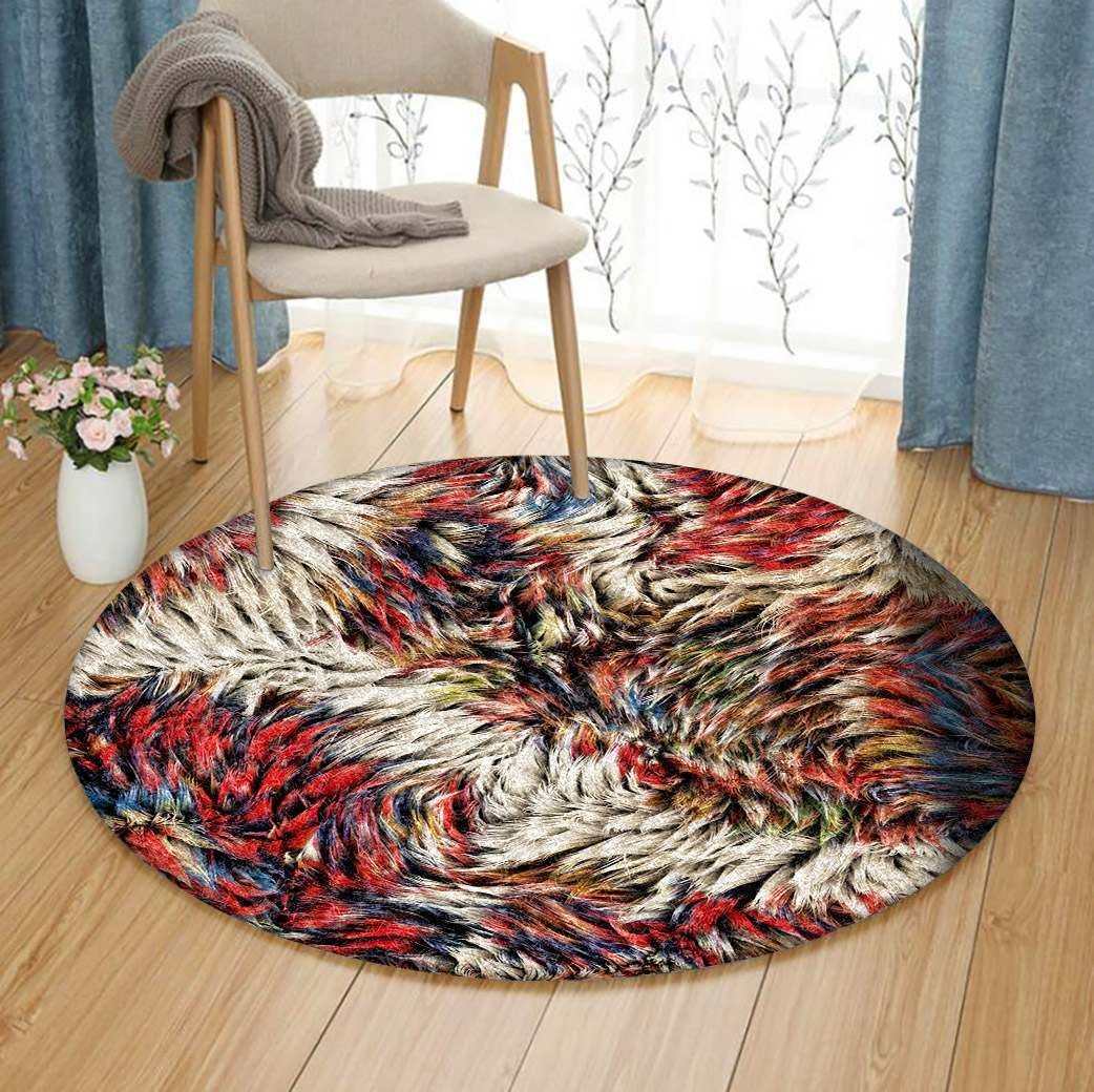 Fur Round Rug Carpet Bedroom Livingroom Home Decor