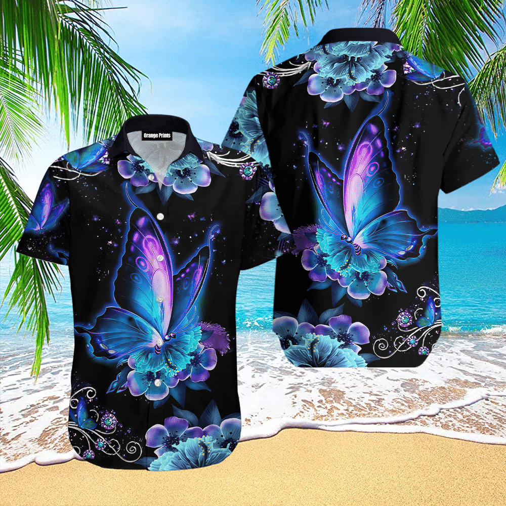 Galaxy Butterfly Hawaiian Shirt