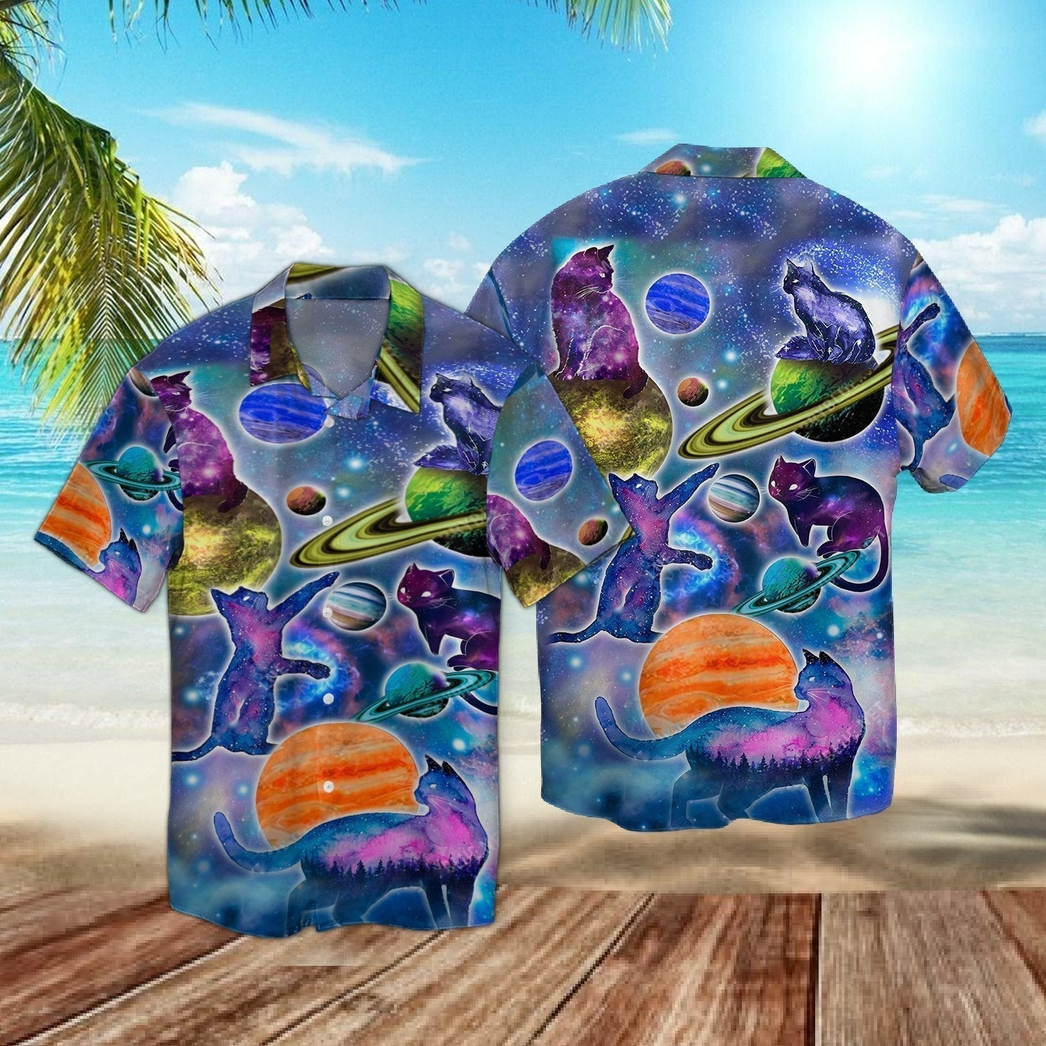 Galaxy Cat Hawaiian Shirt