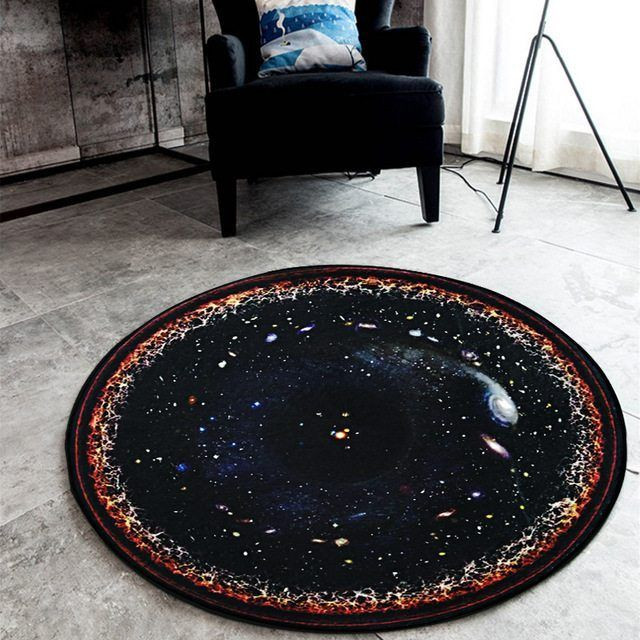 Galaxy Round Rug Carpet Bedroom Livingroom Home Decor