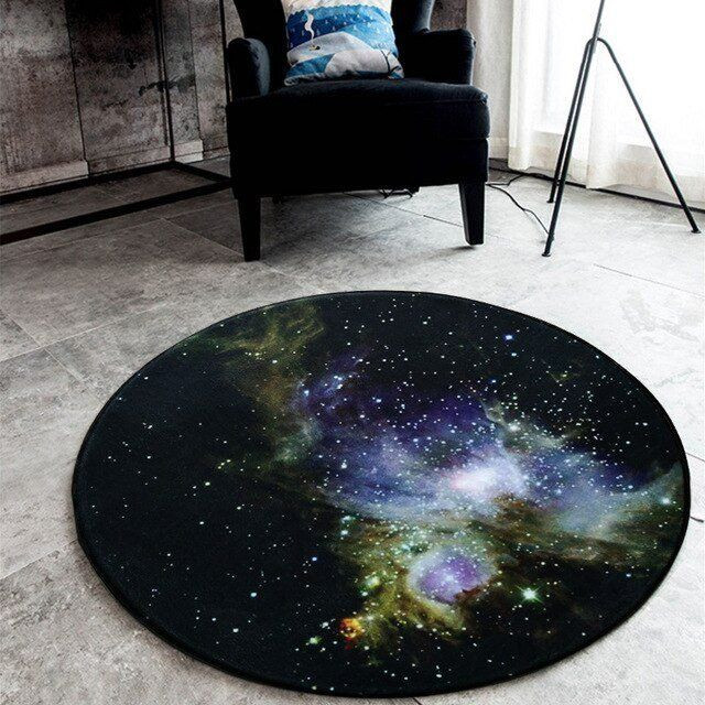 Galaxy Round Rug Carpet Bedroom Livingroom Home Decor