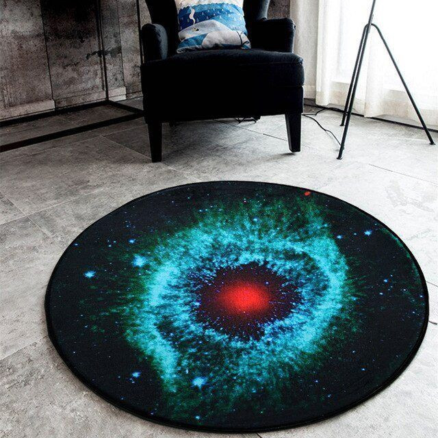 Galaxy Round Rug Carpet Bedroom Livingroom Home Decor