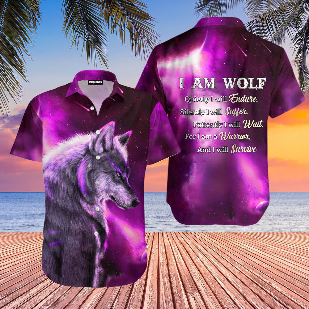 Galaxy Wolf Hawaiian Shirt
