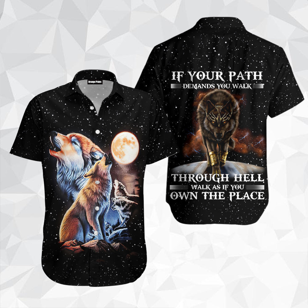 Galaxy Wolf Hawaiian Shirt
