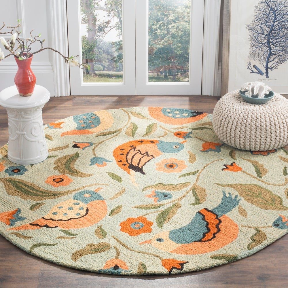 Garden Bird Round Rug Carpet Bedroom Livingroom Home Decor