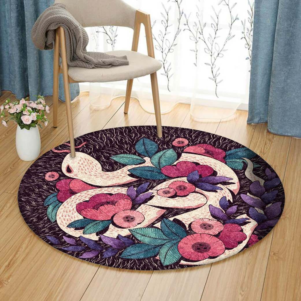 Garden Snake Round Rug Carpet Bedroom Livingroom Home Decor