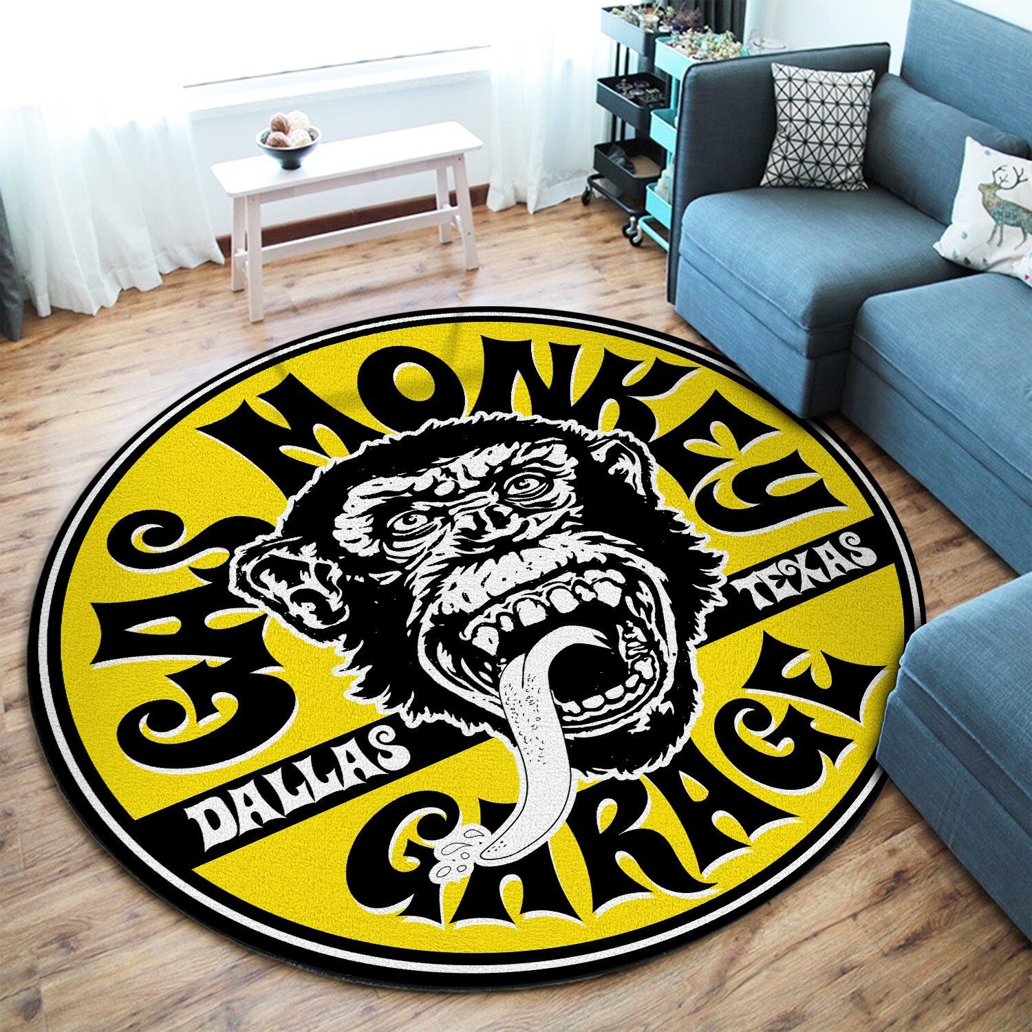 Gas Monkey Garage Round Rug Carpet Bedroom Livingroom Home Decor
