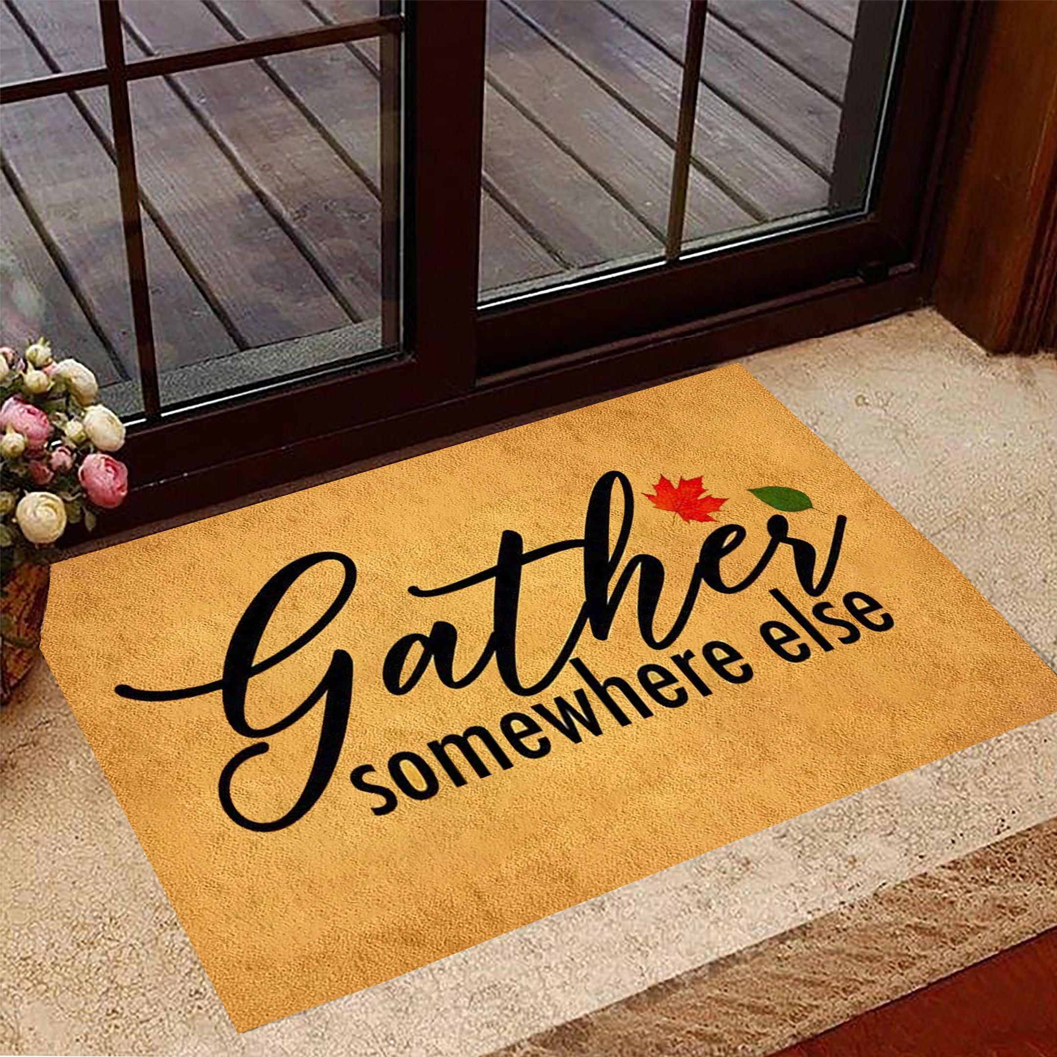 Gather Somewhere Else Rubber Doormat Indoor Welcome Mat Christmas Decorations 2021