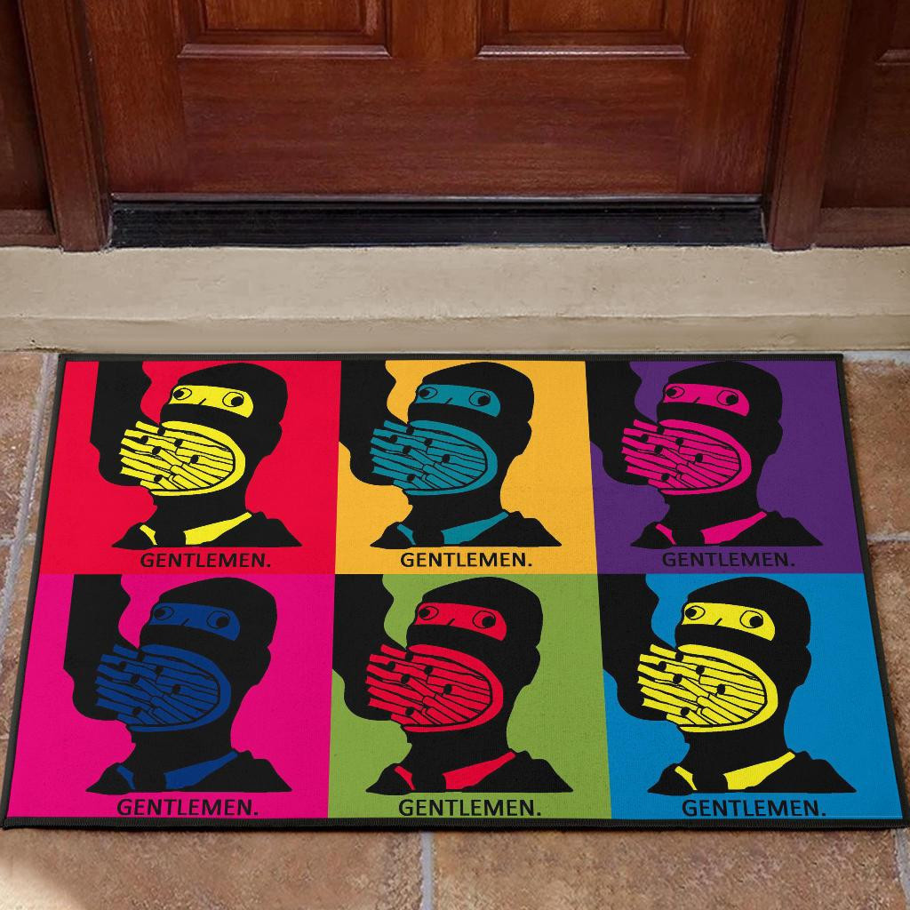 Gentlemen pop art Rubber Doormats