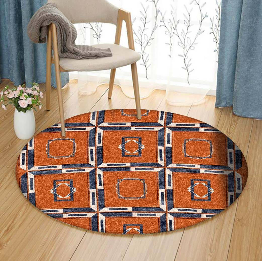 Geometric Round Rug Carpet Bedroom Livingroom Home Decor