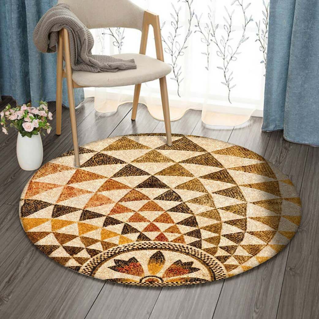 Geometric Round Rug Carpet Bedroom Livingroom Home Decor