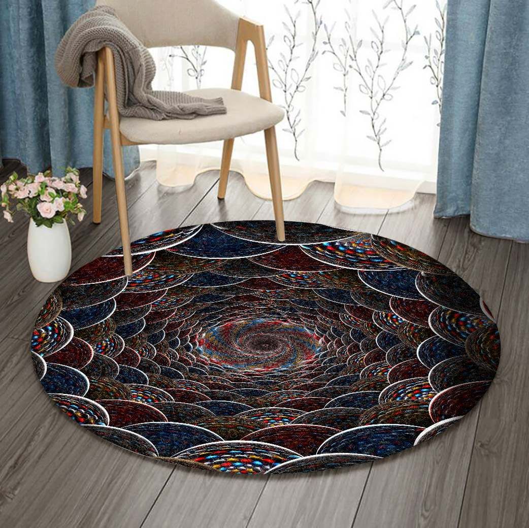 Geometric Round Rug Carpet Bedroom Livingroom Home Decor