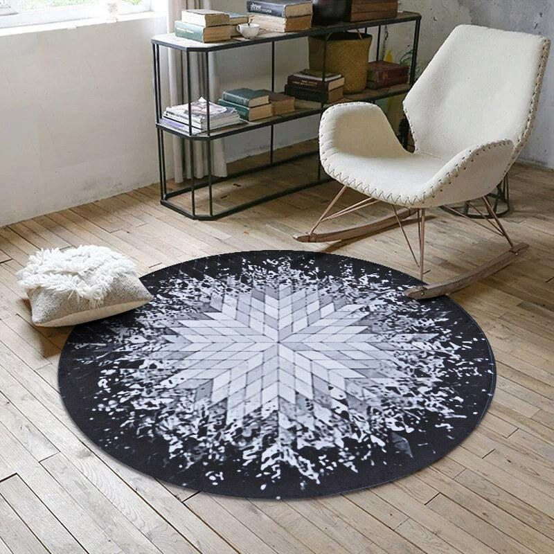 Geometric Splash Abstract Round Rug Carpet Bedroom Livingroom Home Decor