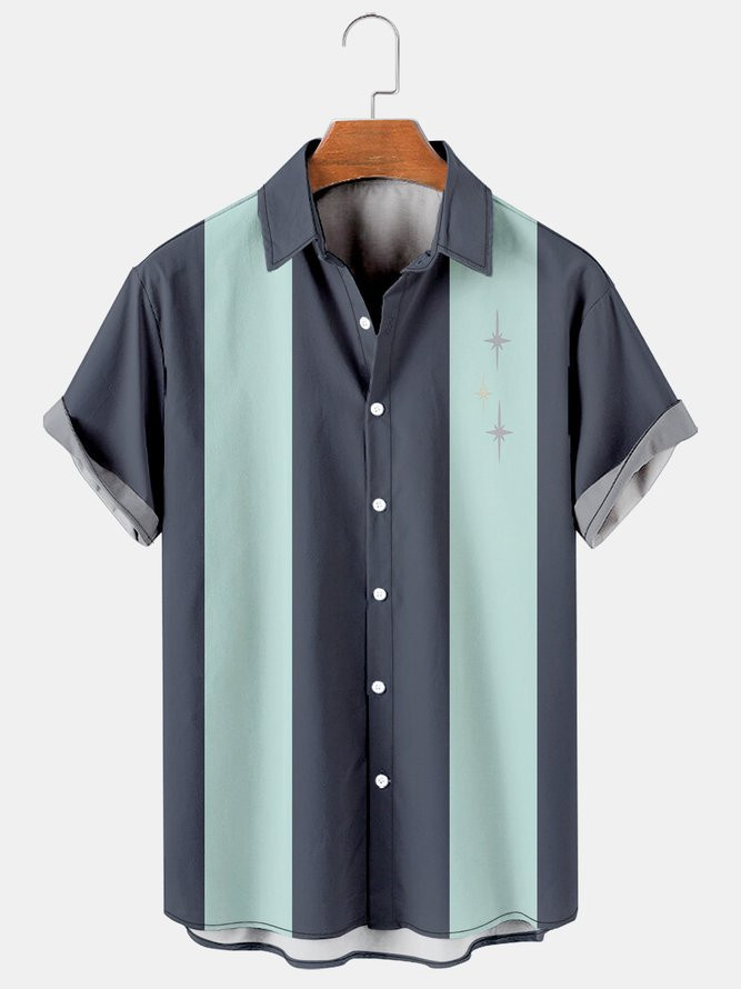 Geometric Striped Element Pattern Hawaiian Shirt