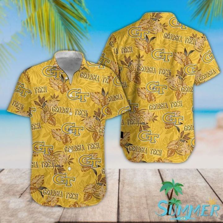 Georgia Tech Yellow Hawaiian Shirt