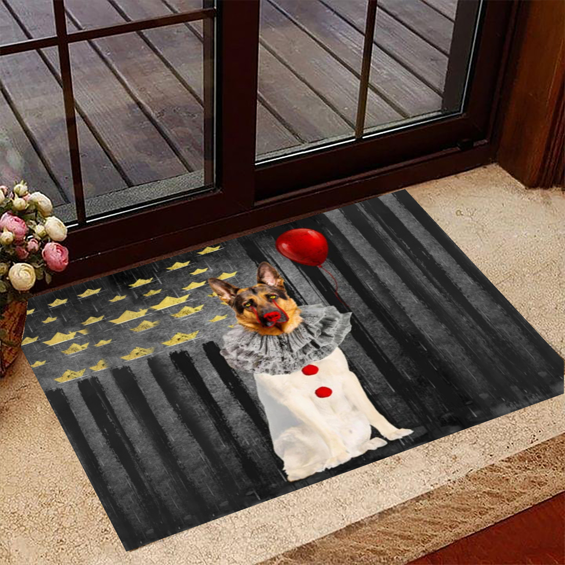 German Shepherd Dog Happy Halloween Rubber Doormat Dog Owner Cute Halloween Rubber Doormat