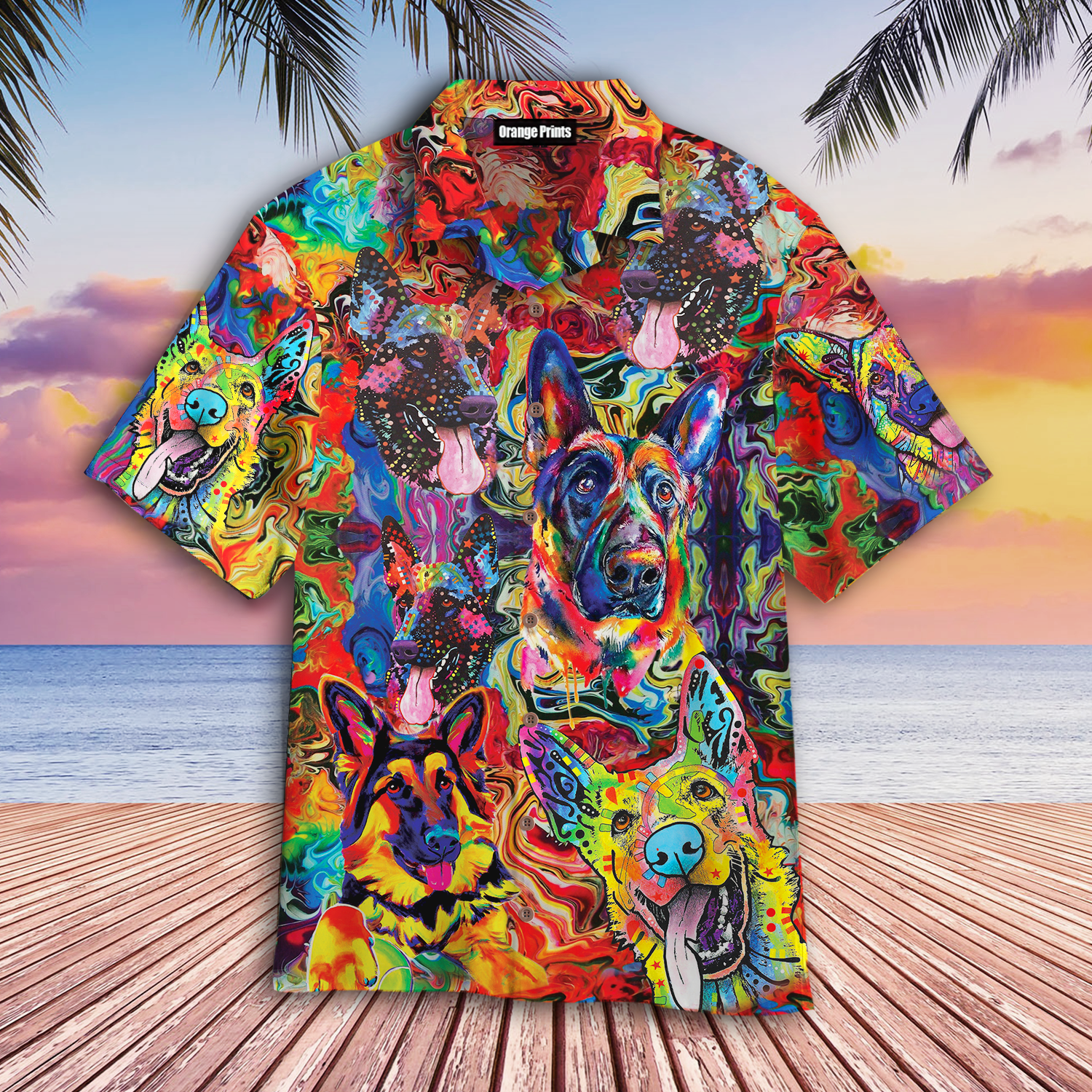 German Shepherd Dog Hawaiian Shirt