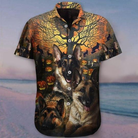 German Shepherd Halloween Hawaiian Shirt