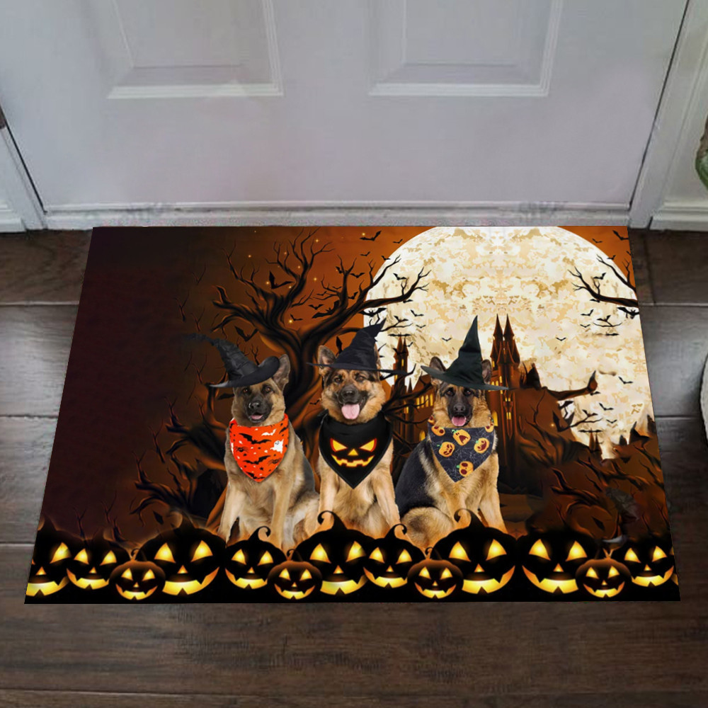 German Shepherd Halloween Rubber Doormat Halloween House Decorations Inside Gifts For Dog Owners